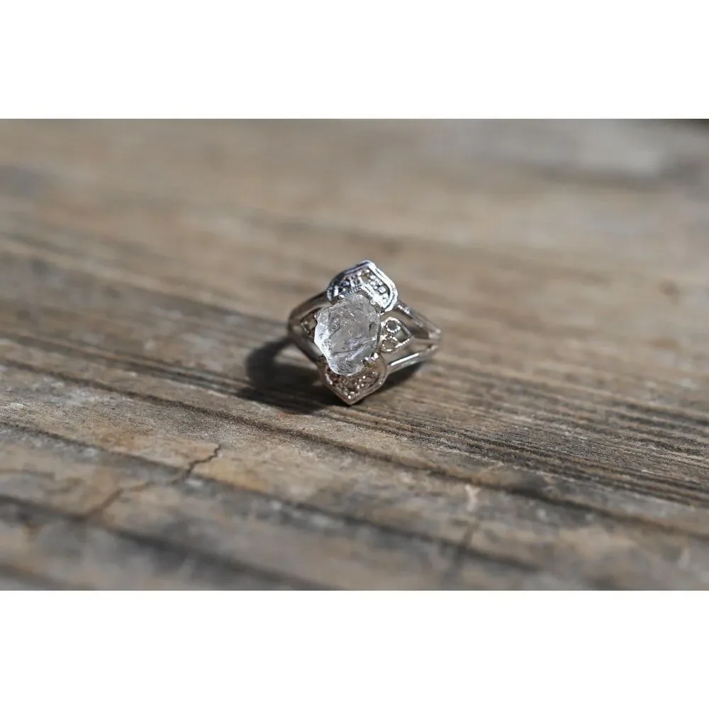 Raw stone jewelry, Lake County diamond engagement ring